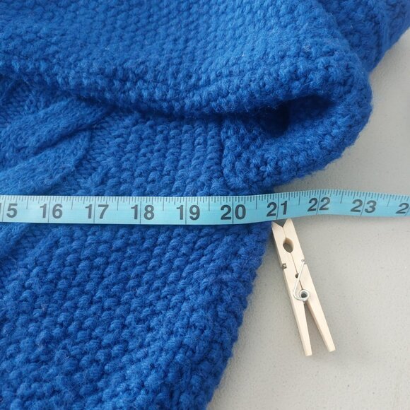 Anthropologie Indigo Blue Sweater Size M Cable Knit Crop Balloon Sleeve Warm EUC - Picture 5 of 14
